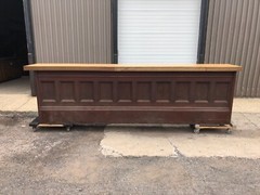 custom made bar salvaged wainscot & bowling alley slab CRAFT beer room 12’ 8”x42