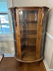 antique oak wood curio cabinet excellent condition