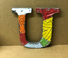 Decorative Salvaged Tin Ceiling 8″ Patchwork Mix Color Letter U Metal 171-26B