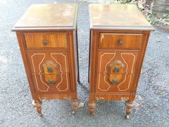31.5″ Antique 1800s 1900s 3-Drawer Cabinet Night Tables Night Stands on Wheels