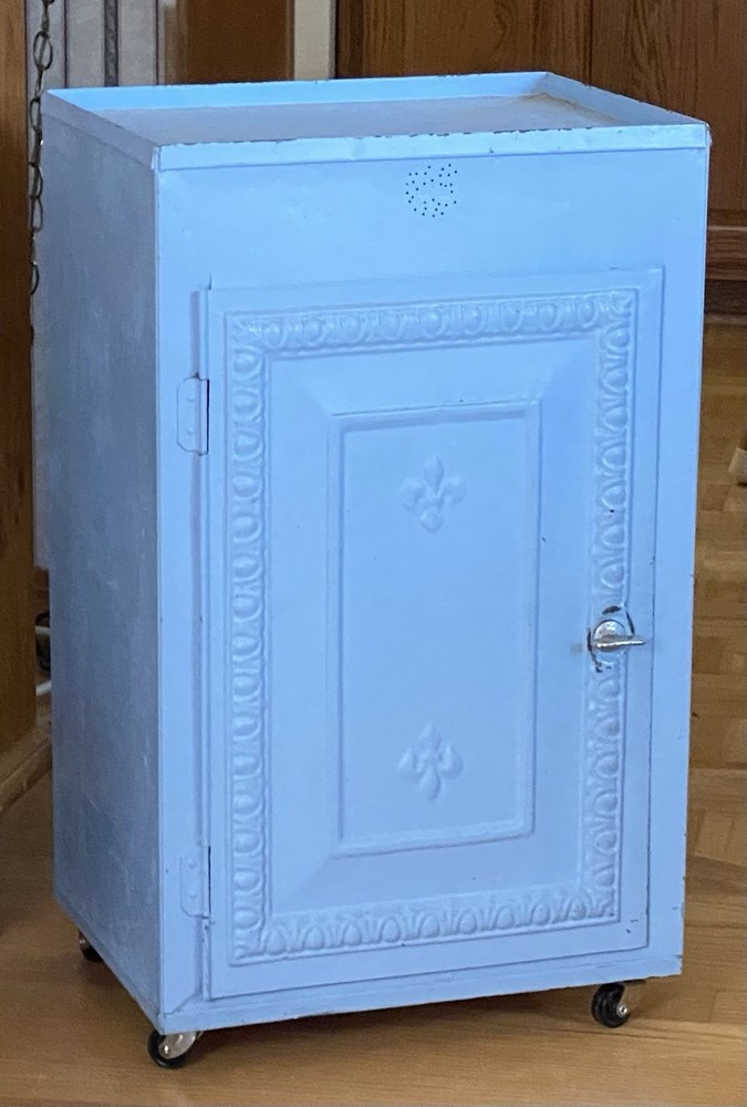 ANTIQUE Pie Safe 20” Jelly Cabinet Tin Metal