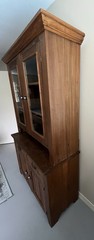 Antique Wood Country Farmhouse Cupboard Step Back Cabinet Hutch Primitive