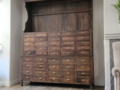 Large Antique Apothecary Case Cabinet 45 drawers
