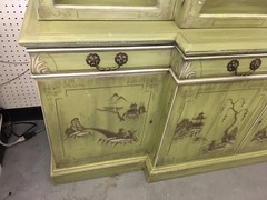 Karges Green and Gold Chinoiserie China Cabinet