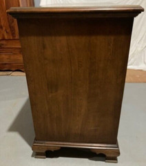 VTG (60’s) FLIP TOP DRY BAR CABINET W/GLASS SET /CASTERS / WINE RACK – ORIG OWNR