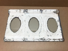 VTG Triple 4×6 Oval Photo Tin Ceiling Metal Shabby Picture Frame Old 784-26B