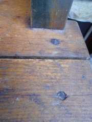 ANTIQUE 18th CENTURY OPEN TOP GREEN PAINTED PEWTER CUPBOARD