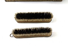 Antique Ornate Brushes Hammered Brass Mirrored Cabinet Shoe Shine Cabinet