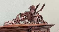 Antique French Buffet Server Sideboard Barley Twist Dark Oak Drawers 4 Tier 19C