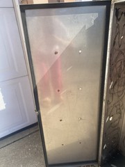 Vintage Retro Industrial Silver Metal Hanging Cabinet by Eagle Machinery Co