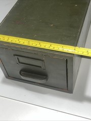 🇺🇸Rare Antique Military Green Wood Globe Wernicke Card Index Drawer W-15-146