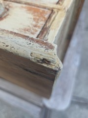 Antique Spool Cabinet 2 Drawer As Found Beutiful Patina W/ Scallop Drawers