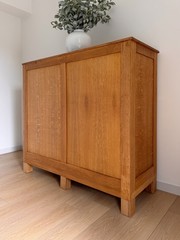 Antique 1890s Oak Apothecary Cabinet, Tin Drawer Chest, Retail Storage Cabinet