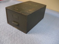 Vintage Globe Wernicke Green Card Catalog File Cabinet Wooden Drawer