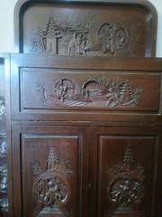 George Zee Asian Chinoiserie Bar Cabinet ANTIQUE