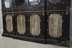 72980: HICKORY WHITE Regency Black & Gold Breakfront Bookcase