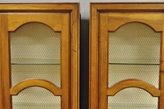 Vintage Baker Hollywood Regency Cherry Wood 2 Door Curio Cabinet Bookcase – Pair