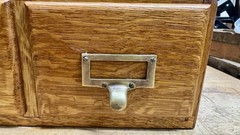 Vintage Wood Card Catalog 2 Drawer Tiger Oak Library File Cabinet