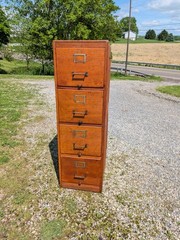 Antique Quarter Sawn Oak Front 4 Drawer File Cabinet 1930s Lot 3