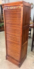 Antique Quarter Sawn Oak Tambour Pull out Drawer Filing Cabinet Circa 1900