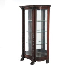 Antique Second Empire Mahogany China Cabinet C1890