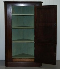 ORIGINAL GEORGE III CIRCA 1760 SOLID MAHOGANY CORNER CUPBOARD LARGE BOOKCASE