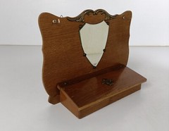 small hanging Cabinet for keys Hallway Coat rack Wood Antique Shaving Combs Cabi