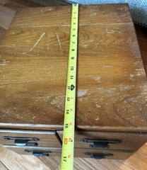 Antique Wooden 4 Drawers Library Index Card Catalog 2 Sections Stacked Tabletop