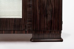 Antique 1940s French Art Deco Macassar Ebony Wood Wardrobe Armoire Cabinet
