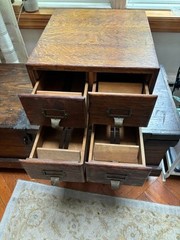 Antique 4 Drawer Library Card Catalog Old File Cabinet