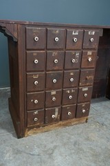 Antique Store Counter Kitchen Island oak watchmaker desk wood vintage apothecary