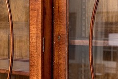 Antique Georgian Style Burl Wood Breakfront Cabinet