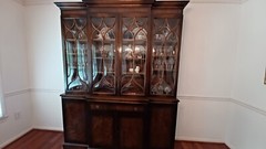 Vintage Georgian Style Mahogany Breakfront China Cabinet w/Hidden Secetary