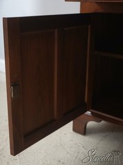 L72867: Country Chippendale Hand Crafted Walnut Cupboard