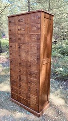 Rare Antique Oak Post Office 33 Door File Cabinet Apothecary Card Catalog Sorter