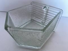 Rare Antique Vintage Large Original Poncet Glass Dry Scoop for Hoosier Cabinet