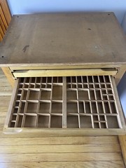 Antique Thompson Printer’s Cabinet, 10 Drawers. 8 Original, 1 Hamilton Drawer