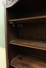 Antique French Louis XV Style Armoire Cupboard Linen Cabinet Bonnetiere Oak