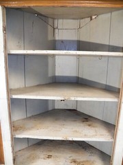 Antique Original Grain Painted Corner Cupboard Cabinet 4 Doors