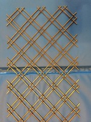 Two Vintage Brass Metal 37.5 x 9 inch Inserts China Closet Cabinet Doors Leading