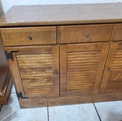 Ethan Allen Nutmeg Maple Wood Vintage Custom Cabinet Dresser Storage Shelf Doors