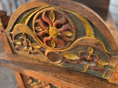 Antique Indian Dowry credenza/cabinet/chest/ Bed / Bench Primitive Carved Paint