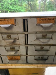 Vintage File Cabinet Ledger Catalog Industrial Drawer Storage Gray 24 Drawers