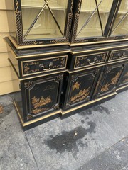 65944 Oriental KEN HILL Furniture Breakfront China Cabinet Curio with DESK