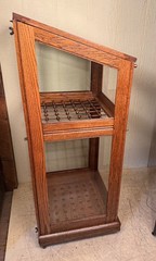 Antique Oak Slant Top Cane Display Case