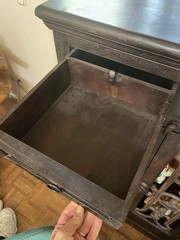 Vintage Wood and Iron Wine Cabinet / Buffet Storage Cabinet