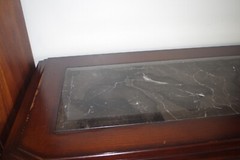 Broyhill Mahogany Wood China Marbel Top Silver Wear Cabinet