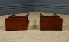 Antique English Victorian Small Pair Mahogany Bedsides Locker Tables Nightstands