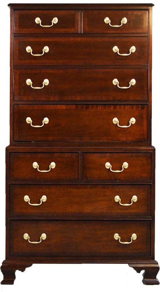 Vintage Chippendale Style Flip Top Media or Storage Unit with Faux Drawers