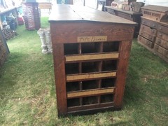c1890 antique OAK hardware store counter VA origin 97″ x 46″ x 33.25″ slant top